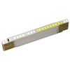 Mètre pliant en bois jaune/blanc - Ref: 035458