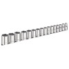 E032902 jeu de 16 douilles sur rack 1/2'' - Ref: E032902