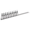 E030703 jeu de 10 douilles tournevis Torx® sur rack 1/4"