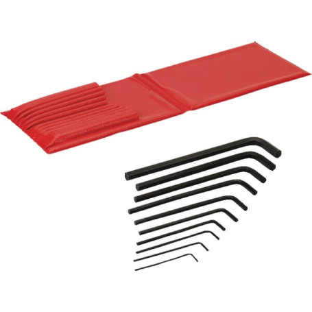 83H.JU10 clés mâles coudées en trousse longue en pouces 6 pans