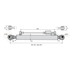 Barre de poussée hydraulique - Diam coté outil: 25.4 -Réf: SYH3P257