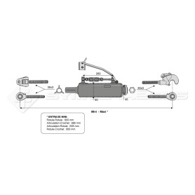 Barre de poussée hydraulique - Diam coté outil: 30x3(D) -Réf: SYH3P195