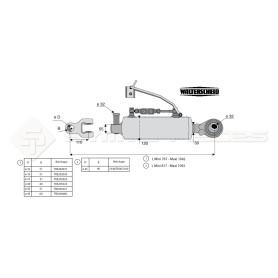 Barre de poussée hydraulique - Diam coté outil: 32 -Réf: TRE8081107