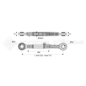 Barre de poussée mécanique - Diam coté outil: 32 -Réf: SY3PR3R3280JD