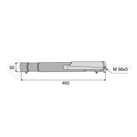 Tube de barre de poussée - L : 465mm - Marque: CNH  - Réf : DA21897 - Ref: SYM3P465MF