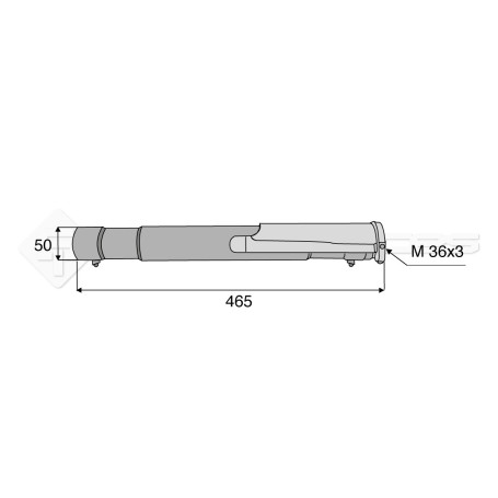 Tube de barre de poussée - L : 465mm - Marque: CNH   -Réf: SYM3P465MF