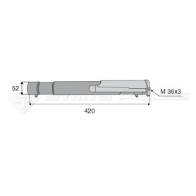 Tube de barre de poussée - L : 420mm  - Réf : DA21900 - Ref: SYM3P420CL