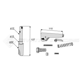 Kit Verrou de crochet sup.. - L : 127mm - Marque: CBM