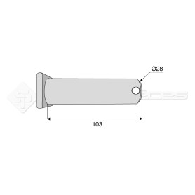 Axe tête rectangulaire - L : 103mm