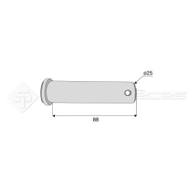 Axe tête ronde - L : 88mm - Ref: SY3PF1193