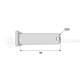 Axe tête rectangulaire - L : 98mm - Ref: SY3PF1190