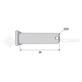 Axe tête rectangulaire - L : 88mm