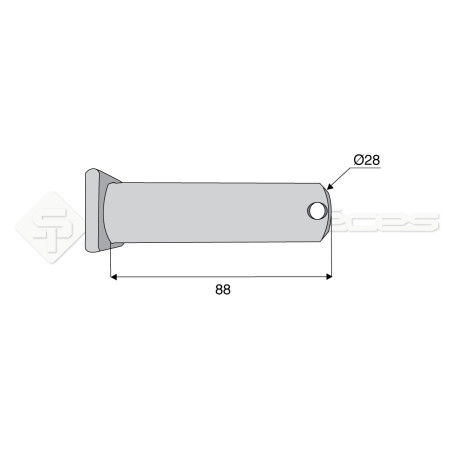 Axe tête rectangulaire - L : 88mm