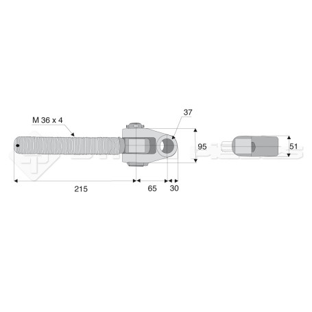 Articulation - L : 215mm - Alesage: 37 - Marque: CNH