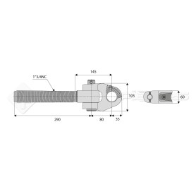 Articulation - L : 290mm - Alesage: 40 - Marque: CNH - Ref: SY4ATF40G