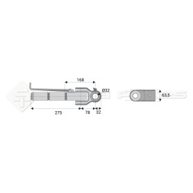 Articulation - L : 275mm - Alesage: 32 - Marque: CNH - Ref: SY4ATF32DCA