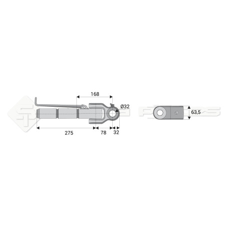 Articulation - L : 275mm - Alesage: 32 - Marque: CNH