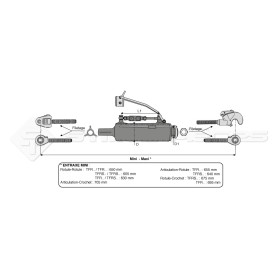 Barre de poussée hydraulique - Diam coté outil: 36x3(D)