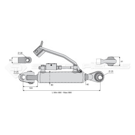 Barre de poussée hydraulique - L : 600mm - Diam coté outil: 25.4 - Ref: SYH3PA25R2600