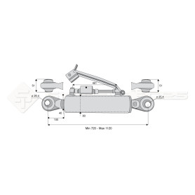 Barre de poussée hydraulique - L : 720mm - Diam coté outil: 25.4 - Ref: SYH3P272