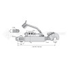 Barre de poussée hydraulique - L : 600mm - Diam coté outil: Crochet cat 2 - Ref: SYH3PA25C2600