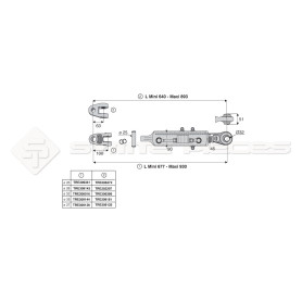 Barre de poussée hydraulique - L : 640 / 677mm - Diam coté outil: 32