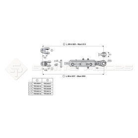 Barre de poussée hydraulique - L : 600 / 637mm - Diam coté outil: 25.4