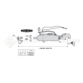 Barre de poussée hydraulique - L : 550mm - Diam coté outil: Crochet cat 2- Marque: WALTERSCHEID