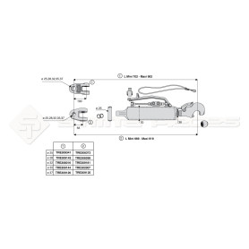 Barre de poussée hydraulique - L : 669 / 702mm - Diam coté outil: Crochet cat 3