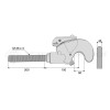 Crochet supérieur filet gauche CBM - L : 340mm - Alesage: 60 - Marque: CNH - Ref: SYGR0971AC