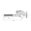 Crochet supérieur filet gauche CBM - L : 332mm - Alesage: 60 - Ref: SYGR0962