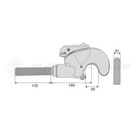 Crochet supérieur filet droit CBM - L : 275mm - Alesage: 50