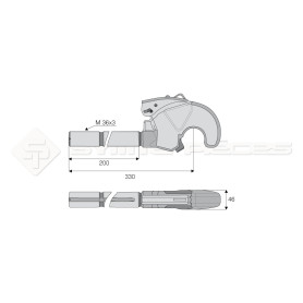 Crochet supérieur filet droit CBM - L : 330mm - Alesage: 60