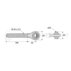Tirant - rotule - Marque: CLAAS