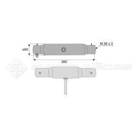 Tube de barre de poussée - L : 360mm - Ref: SYM3P360