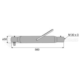 Tube de barre de poussée - L : 560mm - Ref: SYM2P560