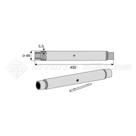 Tube de barre de poussée - L : 430mm - Ref: SYM2P4303035