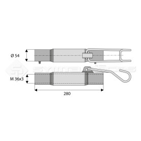 Tube de barre de poussée - L : 280mm - Ref: SYM3P280JD