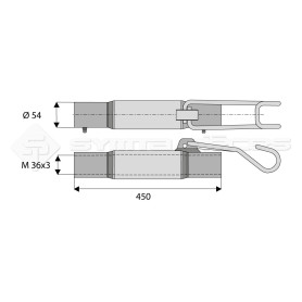 Tube de barre de poussée - L : 450mm