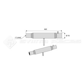 Tube de barre de poussée - L : 460mm - Ref: SYM4P460FT