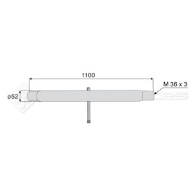 Tube de barre de poussée - L : 1100mm - Marque: AGCO, CLAAS - Ref: SYM3P1100