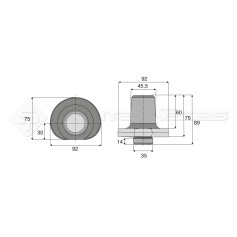 Pitonfix à souder - Alesage: B 35 - Marque: ROCKINGER