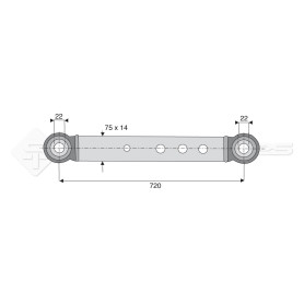 Bras de traction - L : 720mm - Ref: SYBF2240