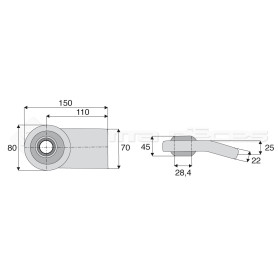 Rotule à souder coudée - L : 110mm - Ref: SYSR0585