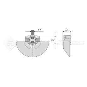 Cone guidage pour crochet inférieur - Alesage: 37 - Marque: WALTERSCHEID - Ref: TRE089716