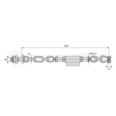 Stabilisateur à chaînes - L : 620mm - Marque: CNH