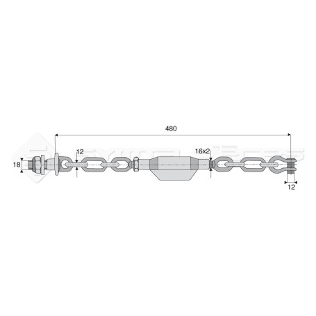 Stabilisateur à chaînes - L : 480mm - Marque: CNH