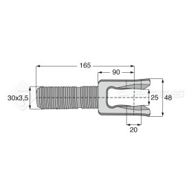 Embout fileté femelle - L : 165mm - Ref: SYSLAE2303