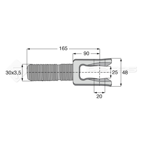 Embout fileté femelle - L : 165mm