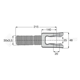 Embout fileté femelle - L : 215mm - Ref: SYSLAE2305